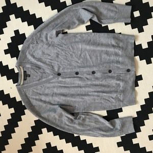 Gray Banana Republic button up 60% Merino wool cardigan, size M
